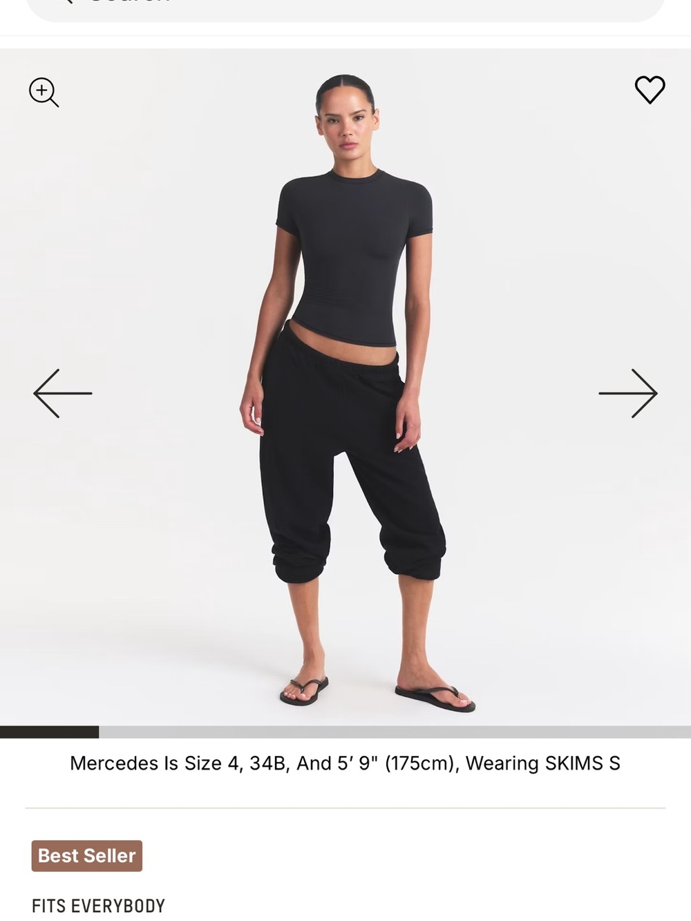 SKIMS fits everybody short sleeve - onyx Small